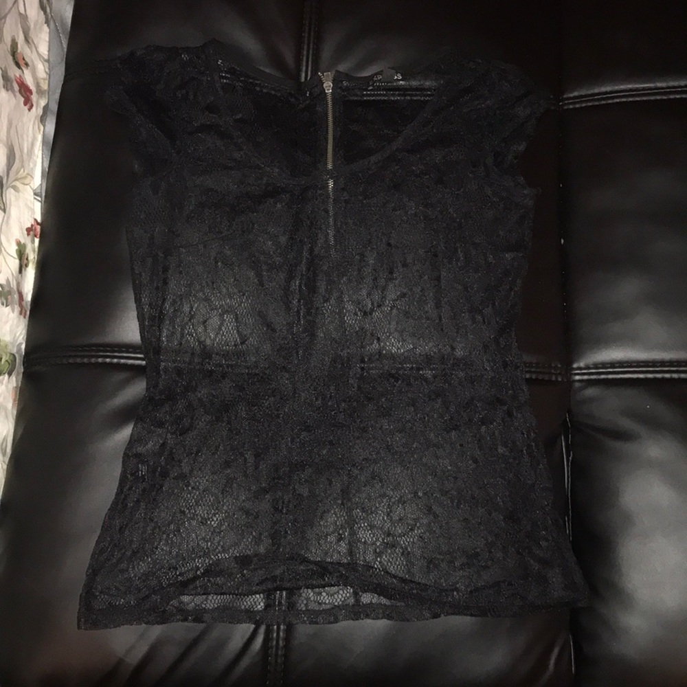 Transparent net top.